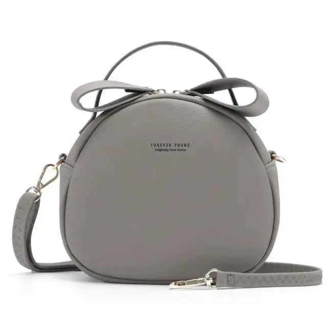 Elegant Geometric Round Crossbody Bag - Soft PU Leather Shoulder Purse