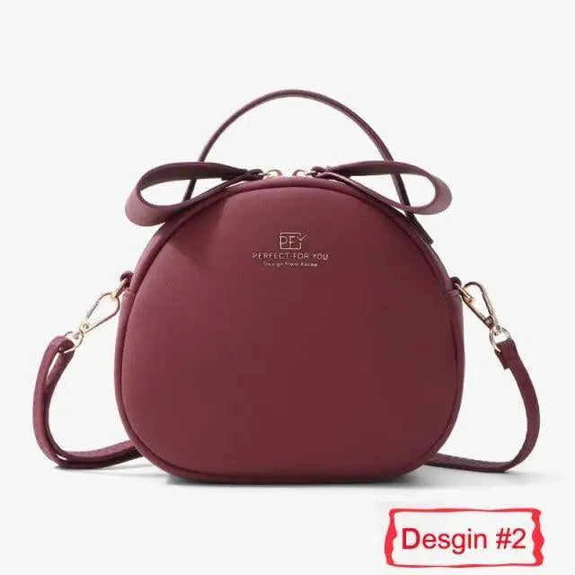 Elegant Geometric Round Crossbody Bag - Soft PU Leather Shoulder Purse