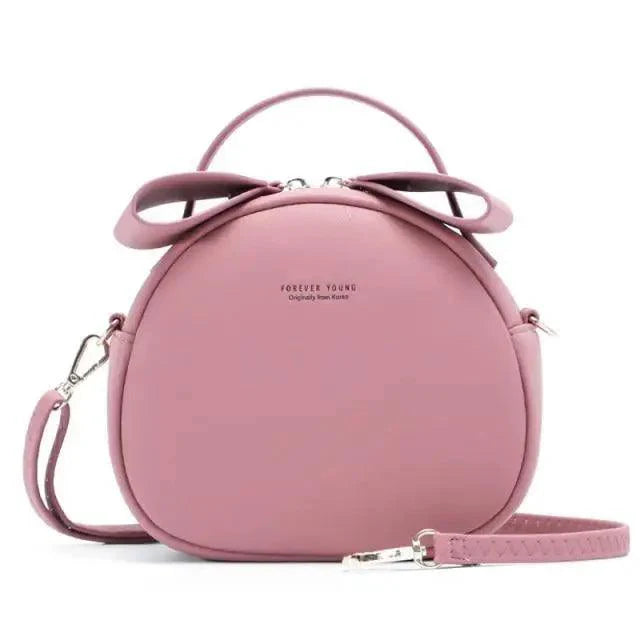 Elegant Geometric Round Crossbody Bag - Soft PU Leather Shoulder Purse