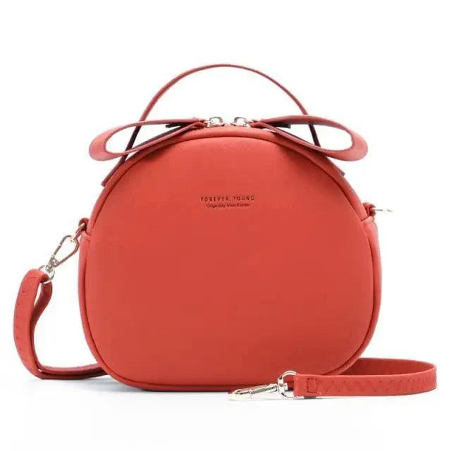 Elegant Geometric Round Crossbody Bag - Soft PU Leather Shoulder Purse