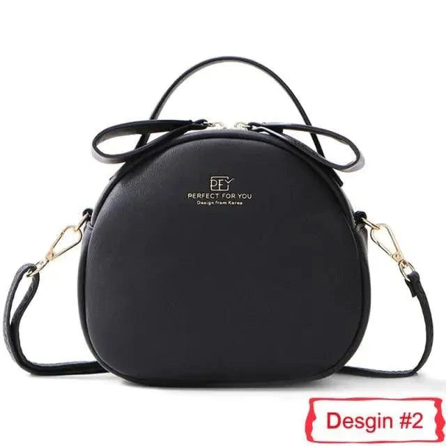 Elegant Geometric Round Crossbody Bag - Soft PU Leather Shoulder Purse