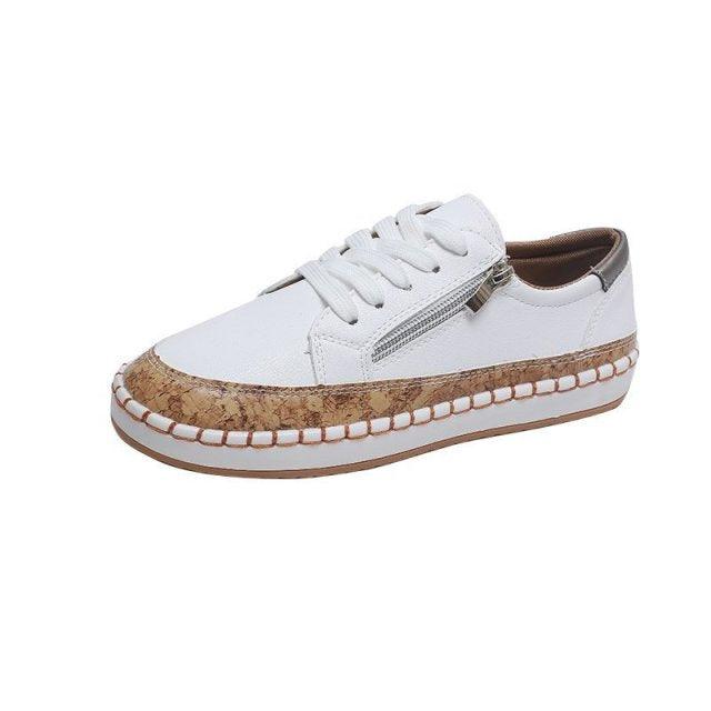Women’s Floral Printed Lace-Up Sneakers, Comfortable Casual Tennis Shoes