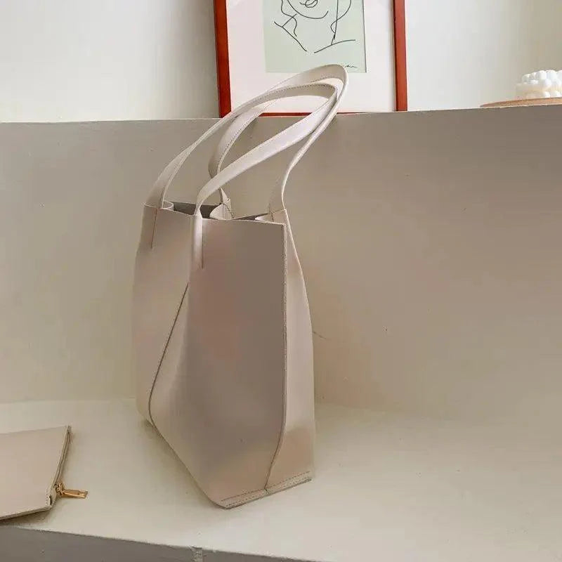 2-Piece Minimalist Handbag Set with Shoulder Bag and Purse