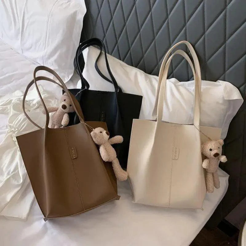 2-Piece Minimalist Handbag Set with Shoulder Bag and Purse