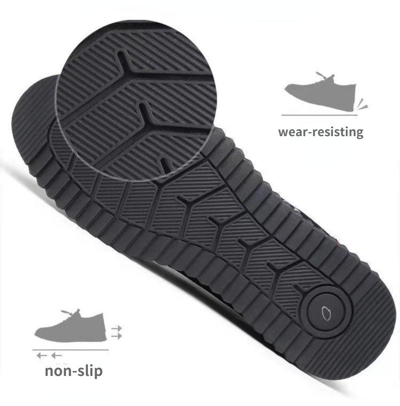 Men's Black Leather Slip-On Driving Sneakers Lightweight Shoes