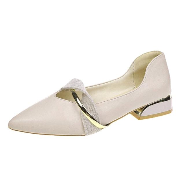 Women's Pointed-Toe Low Heel Backless Mules Slip-On Office Shoes