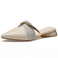 Women's Pointed-Toe Low Heel Backless Mules Slip-On Office Shoes