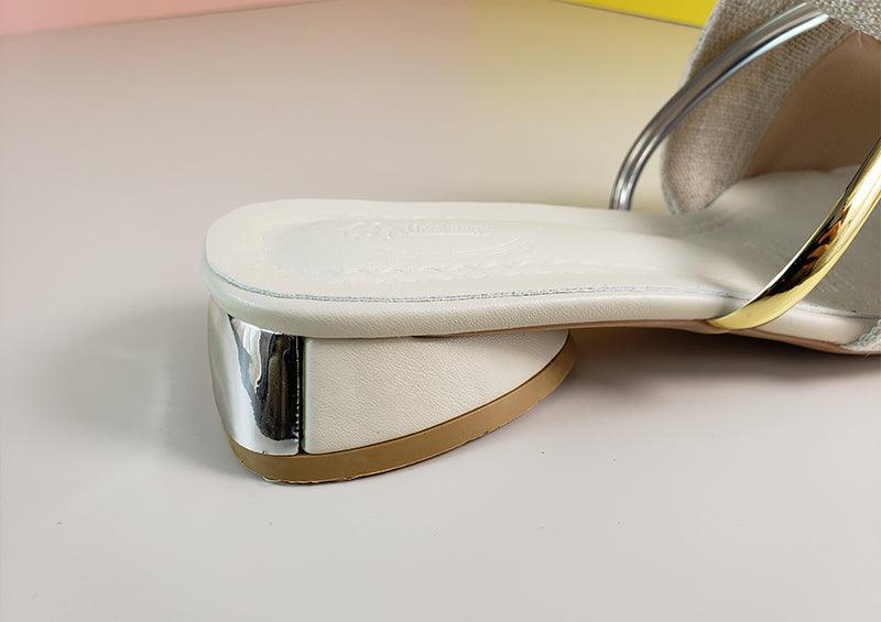 Women's Pointed-Toe Low Heel Backless Mules Slip-On Office Shoes