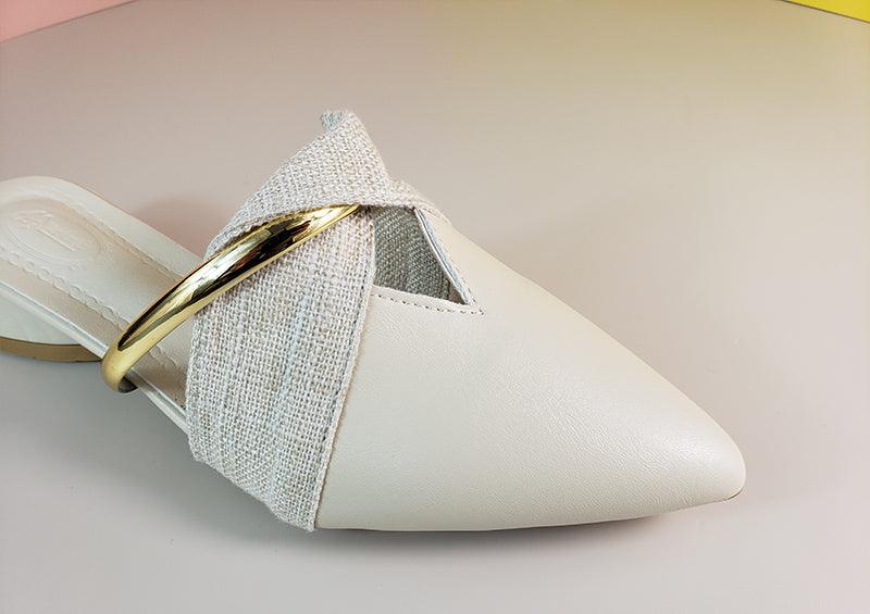 Women's Pointed-Toe Low Heel Backless Mules Slip-On Office Shoes