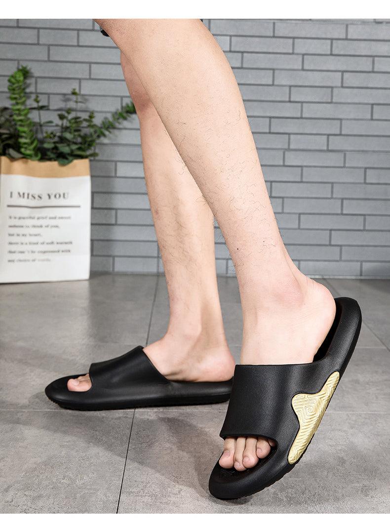 Black Ergonomic EVA Foam Slides Unisex Anti-Slip House Slippers