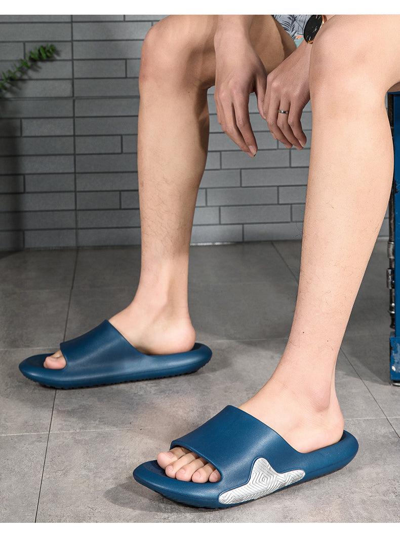 Black Ergonomic EVA Foam Slides Unisex Anti-Slip House Slippers