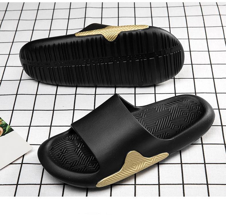 Black Ergonomic EVA Foam Slides Unisex Anti-Slip House Slippers