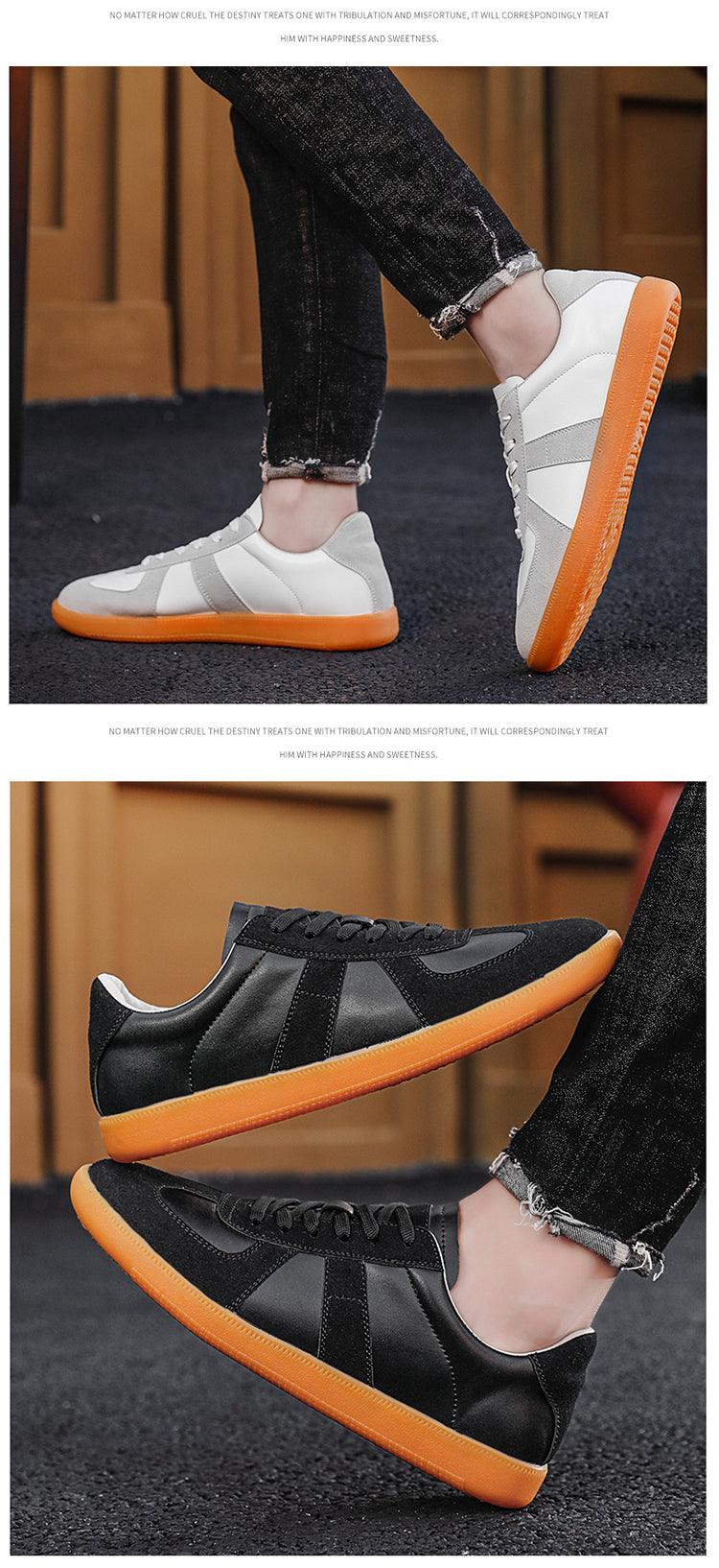 Retro Leather Men's Lightweight Casual Walking Sneakers