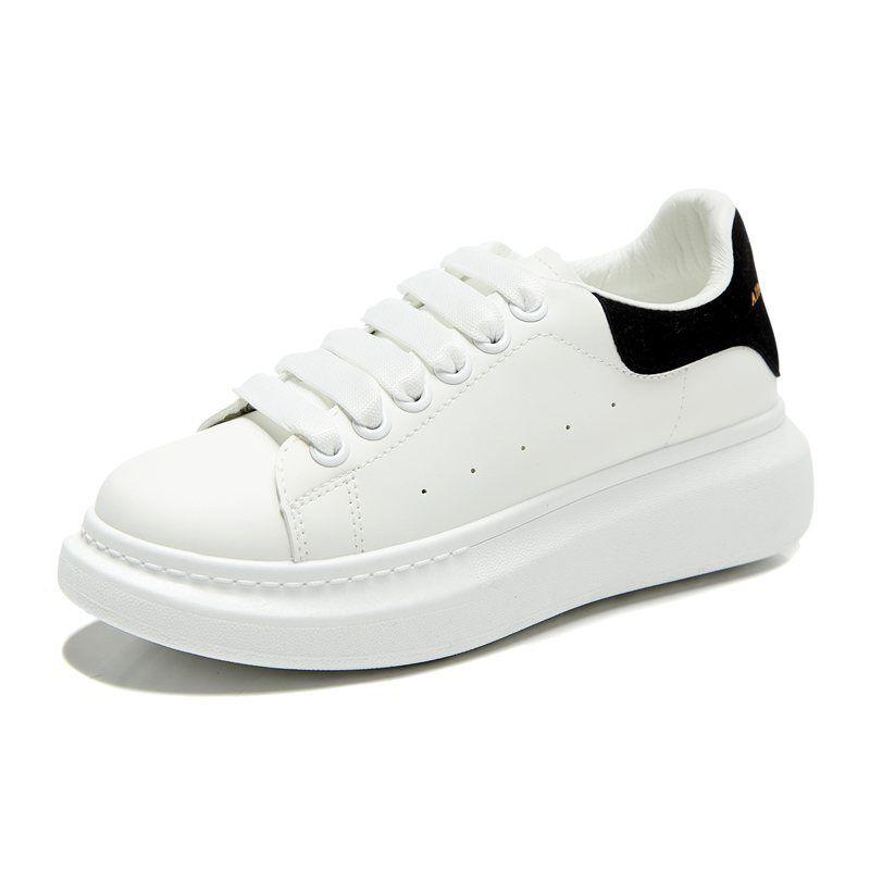 Men's minimalist white PU leather platform sneakers for casual streetwear