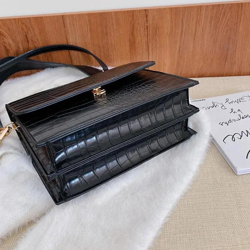 Elegant Modern Girls Messenger Bag with Chain Strap Details
