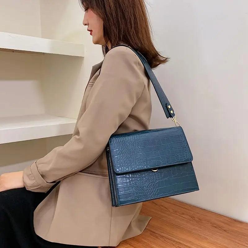 Elegant Modern Girls Messenger Bag with Chain Strap Details