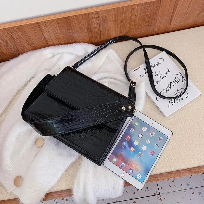Elegant Modern Girls Messenger Bag with Chain Strap Details