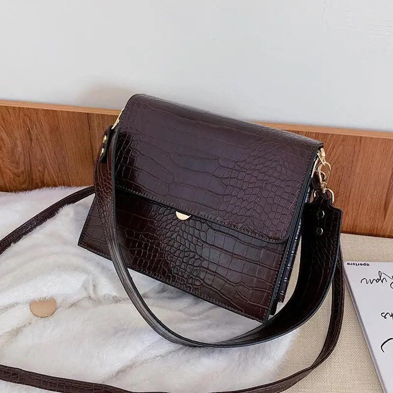 Elegant Modern Girls Messenger Bag with Chain Strap Details