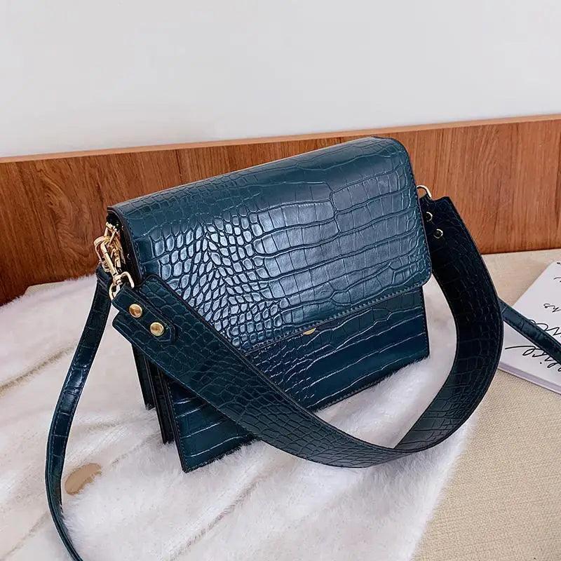 Elegant Modern Girls Messenger Bag with Chain Strap Details