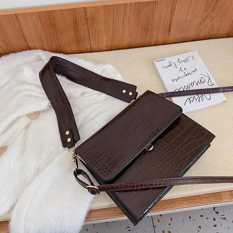 Elegant Modern Girls Messenger Bag with Chain Strap Details
