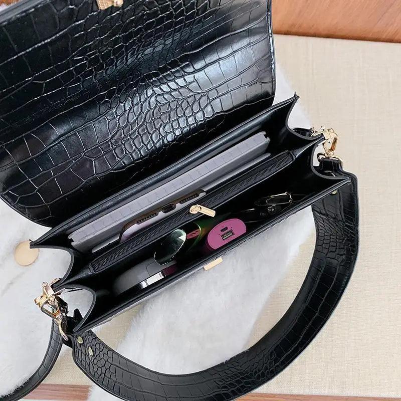 Elegant Modern Girls Messenger Bag with Chain Strap Details