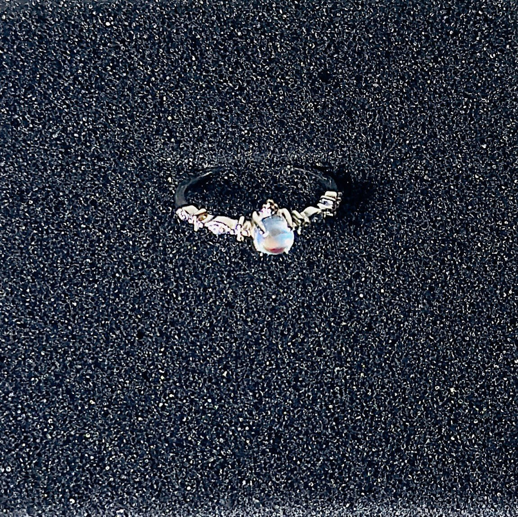 Elegant Moonstone Butterfly Ring - 925 Sterling Silver Adjustable Band | Hypoallergenic Nature Jewelry