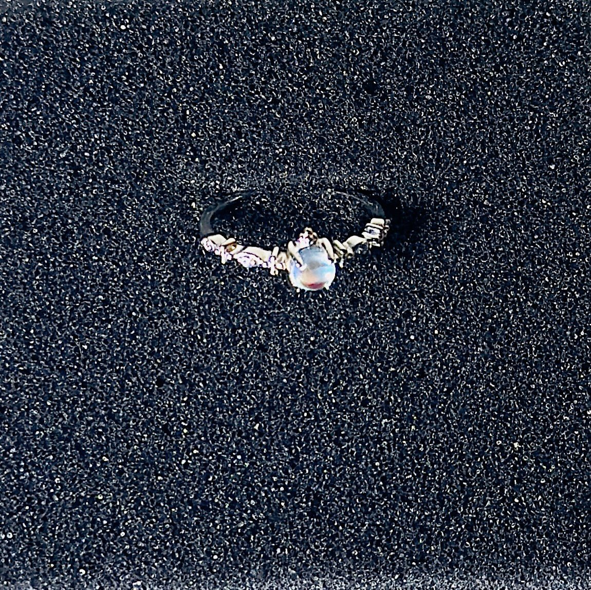 Elegant Moonstone Butterfly Ring - 925 Sterling Silver Adjustable Band | Hypoallergenic Nature Jewelry
