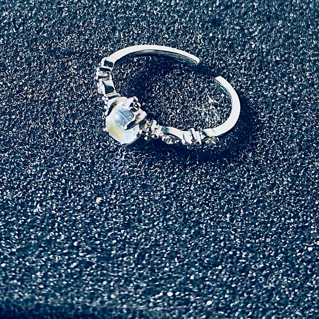 Elegant Moonstone Butterfly Ring - 925 Sterling Silver Adjustable Band | Hypoallergenic Nature Jewelry