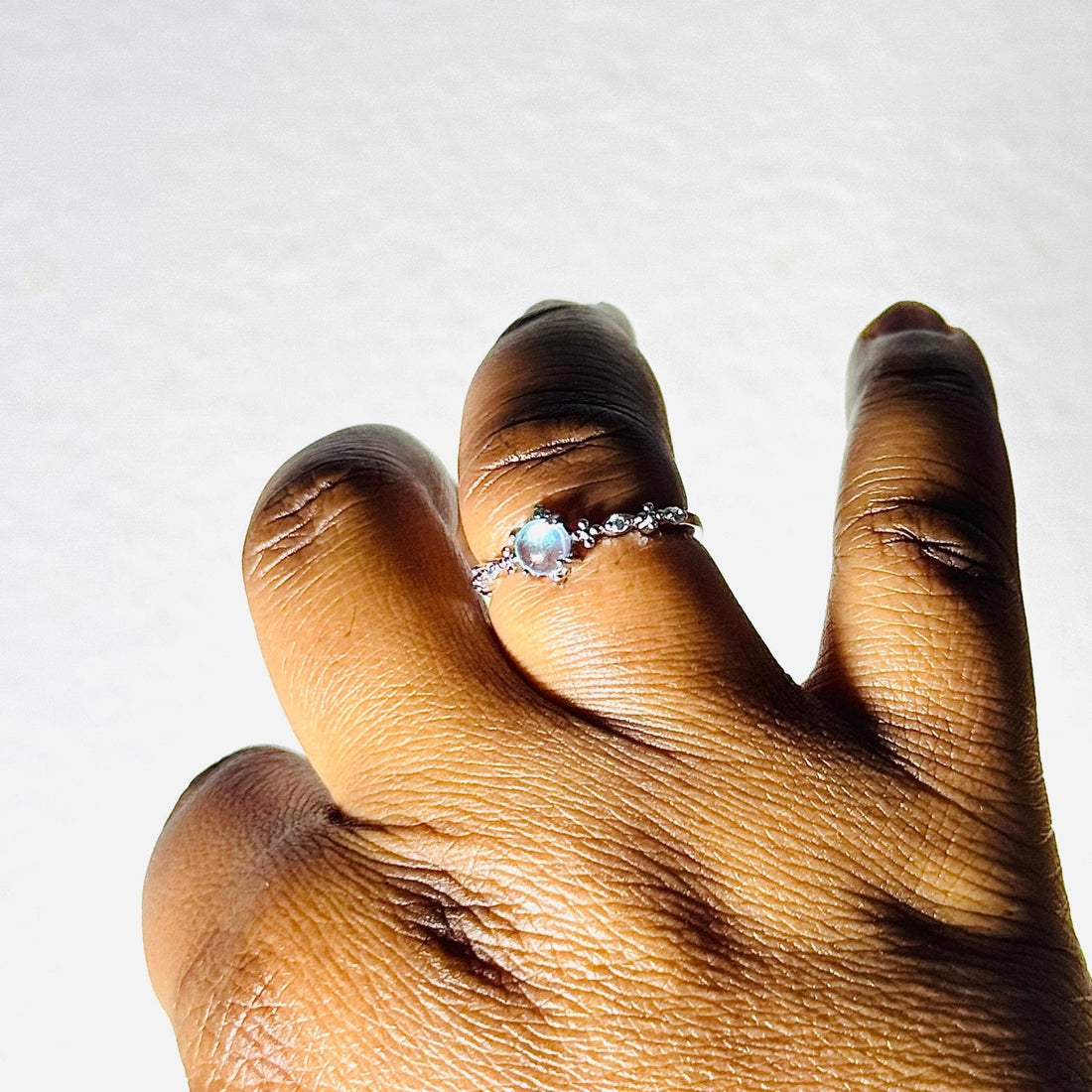 Elegant Moonstone Butterfly Ring - 925 Sterling Silver Adjustable Band | Hypoallergenic Nature Jewelry