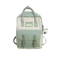 Waterproof Candy Color Patchwork School Backpack for Girls & Women