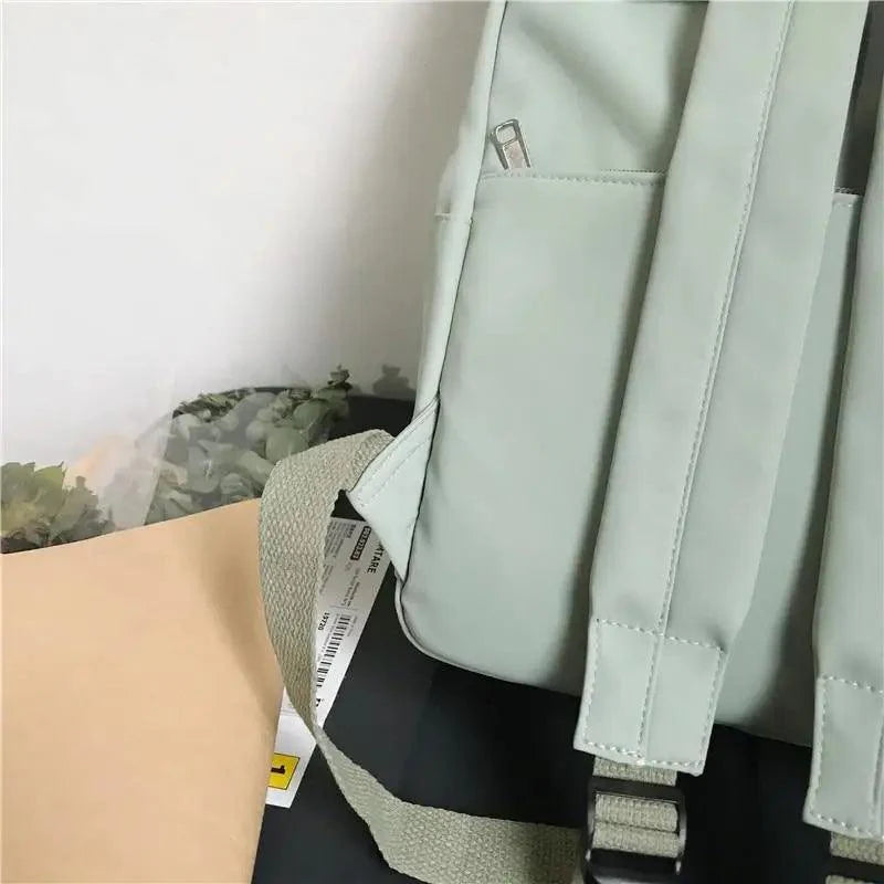 Waterproof Candy Color Patchwork School Backpack for Girls & Women