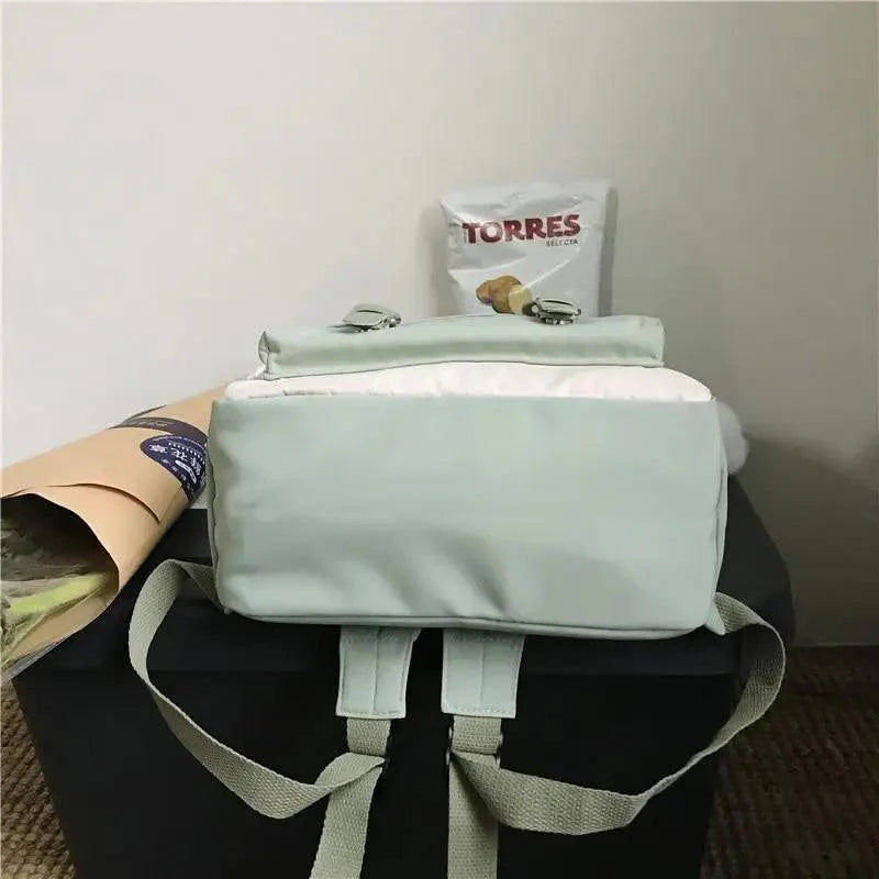 Waterproof Candy Color Patchwork School Backpack for Girls & Women