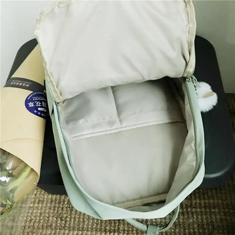 Waterproof Candy Color Patchwork School Backpack for Girls & Women