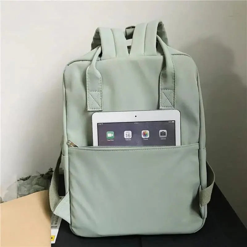 Waterproof Candy Color Patchwork School Backpack for Girls & Women