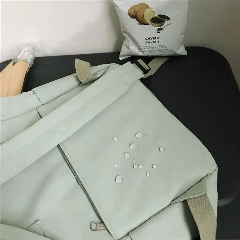 Waterproof Candy Color Patchwork School Backpack for Girls & Women
