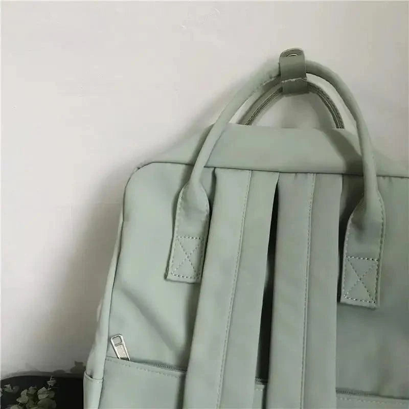Waterproof Candy Color Patchwork School Backpack for Girls & Women