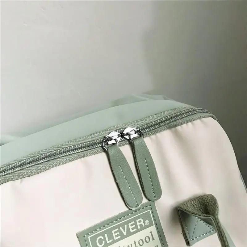 Waterproof Candy Color Patchwork School Backpack for Girls & Women