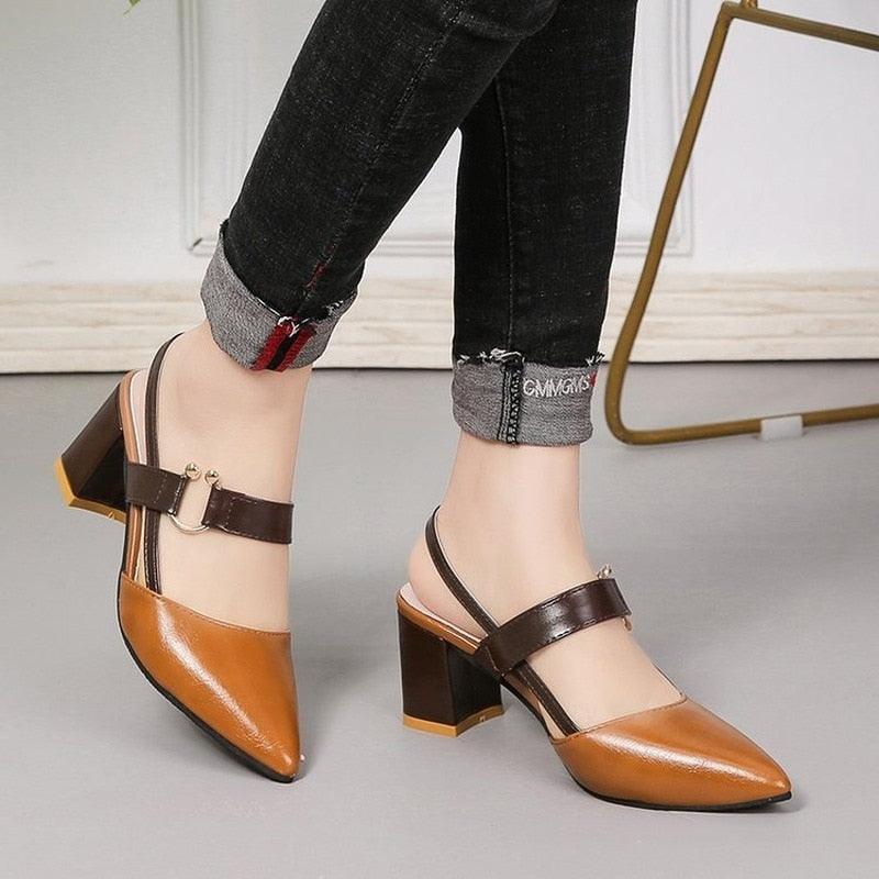 Women's Elegant Pointy Toe Mules - Minimalist Business Casual Flat Shoes