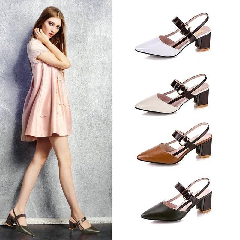 Women's Elegant Pointy Toe Mules - Minimalist Business Casual Flat Shoes