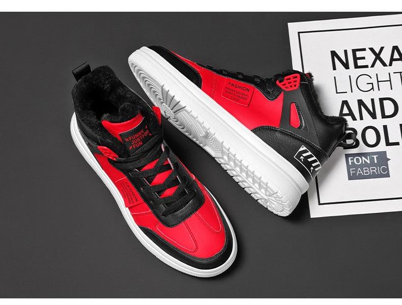 Men's Leather High Top Platform Sneakers – Streetwear Vulcanized