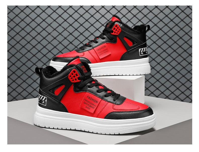 Men's Leather High Top Platform Sneakers – Streetwear Vulcanized