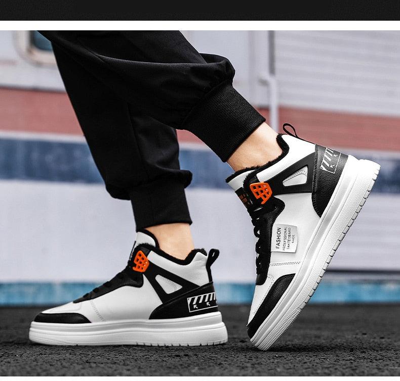 Men's Leather High Top Platform Sneakers – Streetwear Vulcanized