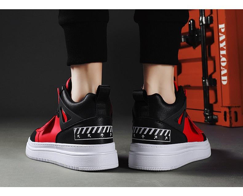Men's Leather High Top Platform Sneakers – Streetwear Vulcanized