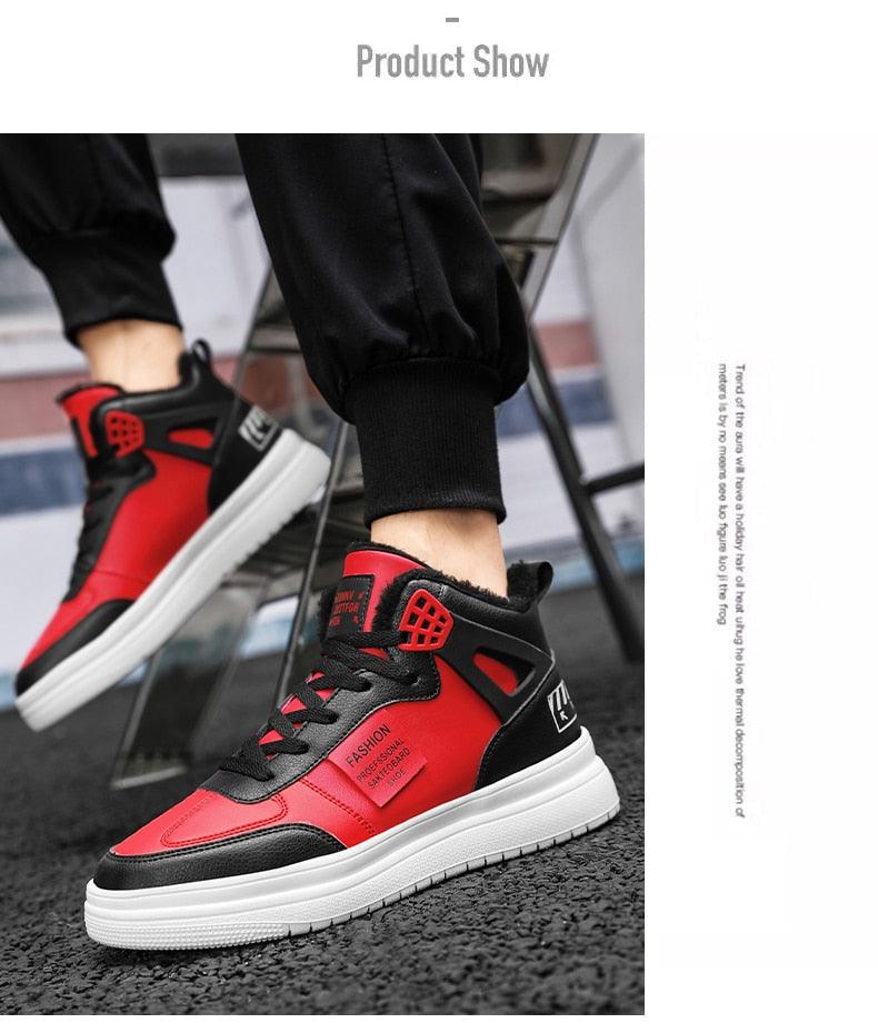 Men's Leather High Top Platform Sneakers – Streetwear Vulcanized