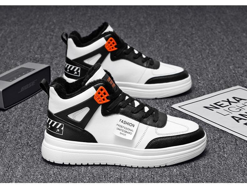 Men's Leather High Top Platform Sneakers – Streetwear Vulcanized