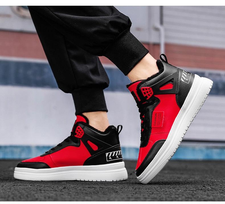 Men's Leather High Top Platform Sneakers – Streetwear Vulcanized