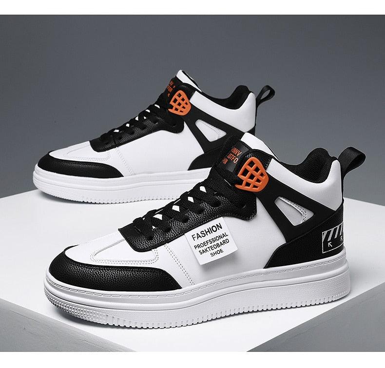 Men's Leather High Top Platform Sneakers – Streetwear Vulcanized