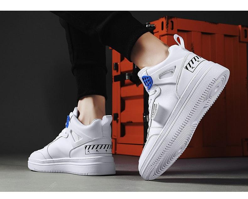 Men's Leather High Top Platform Sneakers – Streetwear Vulcanized