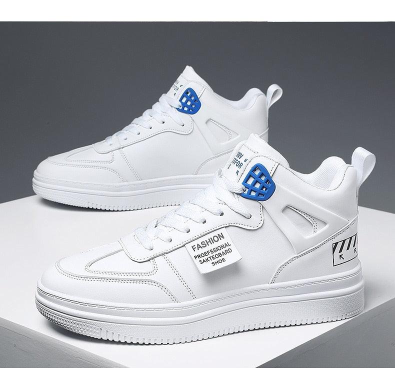 Men's Leather High Top Platform Sneakers – Streetwear Vulcanized