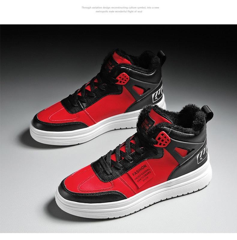 Men's Leather High Top Platform Sneakers – Streetwear Vulcanized